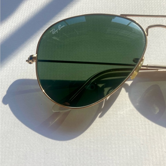 Ray-Ban “Classic Aviator” Sunglasses - Polished Gold and G-15 Green main image 6